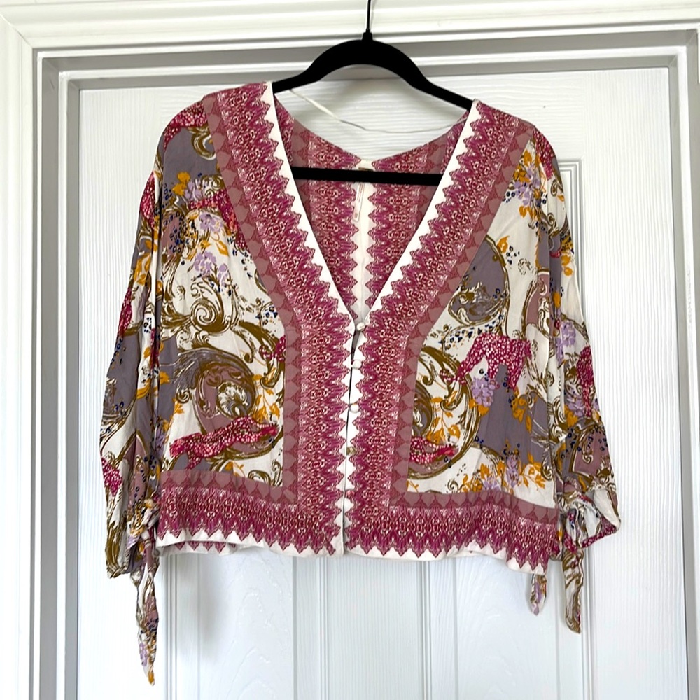 Free people multi color blouse